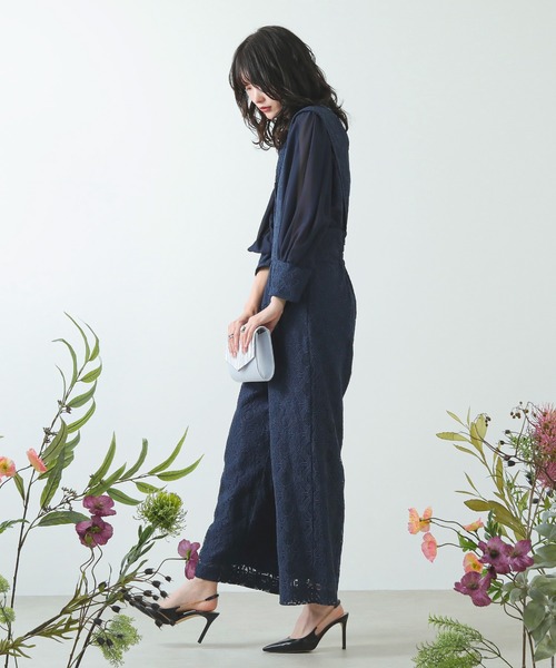 Kana パンツドレス 幾何学柄 レース セットアップ パンツ パーティー