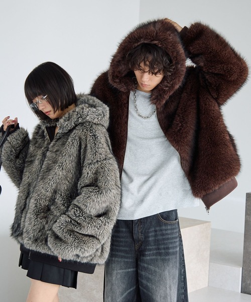 PBLIM ブルゾン アウター 「UNISEX」ファーフードブルゾン レディース