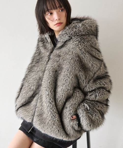 PBLIM ブルゾン アウター 「UNISEX」ファーフードブルゾン レディース