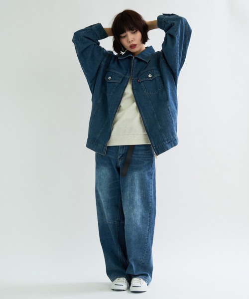 A.D.C.L. デニムジャケット gジャン ジップ仕様 オーバーサイズ ビック