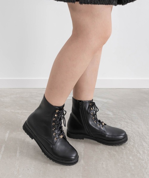 RANDA（ランダ） ブーツ 2WAYモノグラムパーツレースアップブーツ