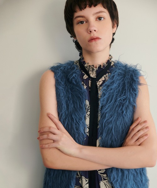 allureville（アルアバイル） ベスト ジレ イエティシャギーニットジレ