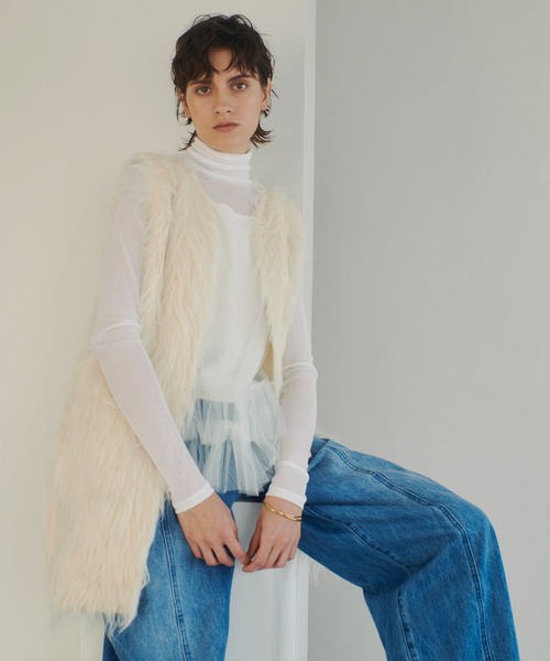 allureville（アルアバイル） ベスト ジレ イエティシャギーニットジレ