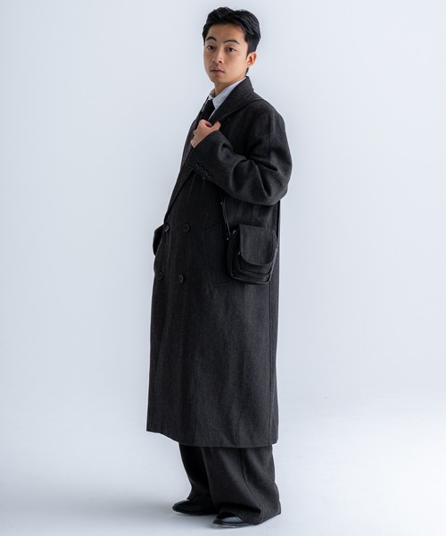 SINSS トレンチコート コート Classic Wool Blend Tweed Coat