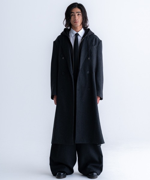 SINSS トレンチコート コート Classic Wool Blend Tweed Coat