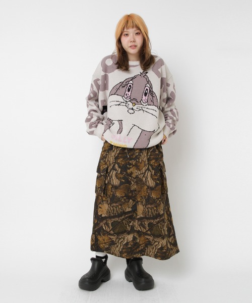 RNA（アールエヌエー） スカート G1101 カモフラージュカーゴロング