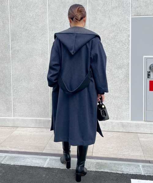 Narcissus（ナルシス） ノーカラーコート コート 「2WAY」バイカラー