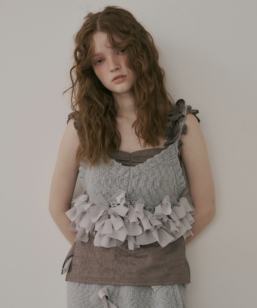 J1U by LA BELLE ETUDE メニーリボンニットビスチェ「セットアップ対応