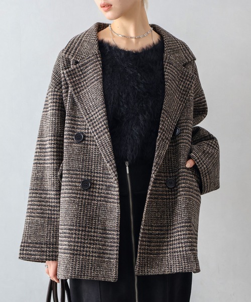 SpRay（スプレイ） コート アウター グレンチェックビッグジャケット