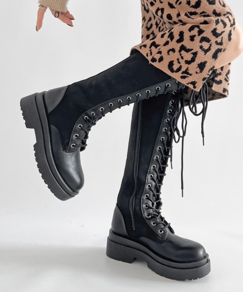 Shoes in Closet（シュークロ） ブーツ 厚底 レースアップ ロング