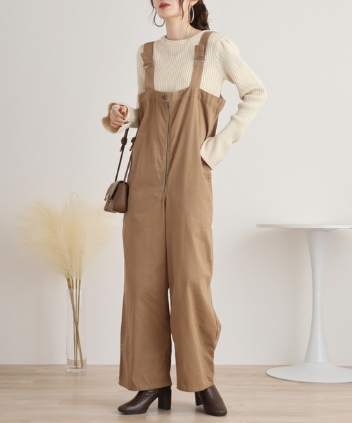 atONE（アットワン） サロペット オーバーオール センタージッパーハイ