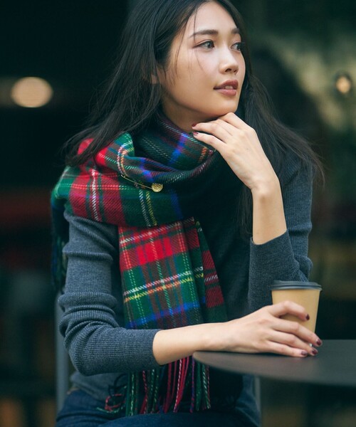 23区（ニジュウサンク） ストール マフラー カシミヤ チェック柄