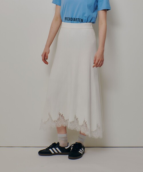 allureville（アルアバイル） スカート レースドッキングニット