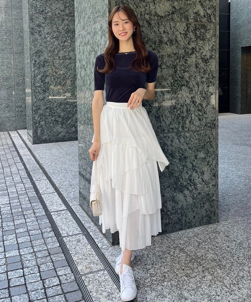 anuans（アニュアンス） スカート イレギュラーティアードボリューム