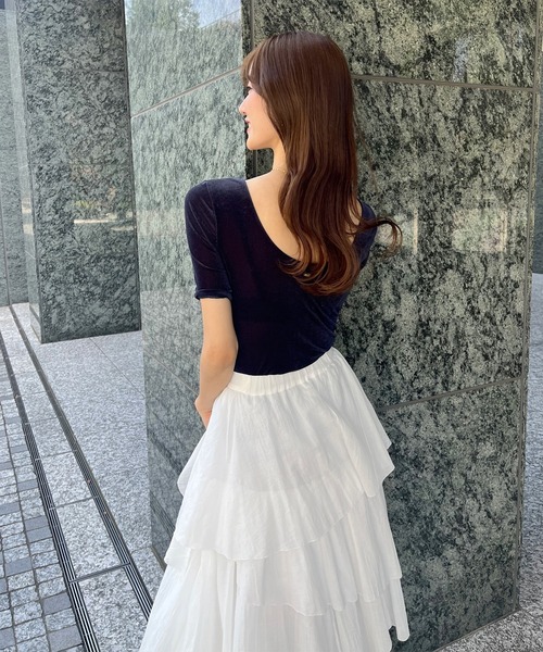 anuans（アニュアンス） スカート イレギュラーティアードボリューム
