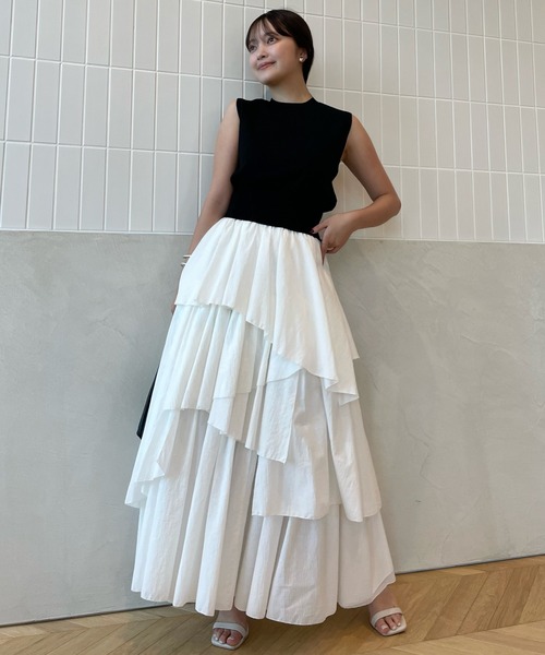 anuans（アニュアンス） スカート イレギュラーティアードボリューム