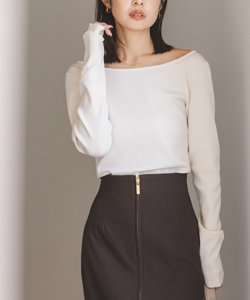 NOBLE（ノーブル） ニット セーター デコルテロングスリーブニット