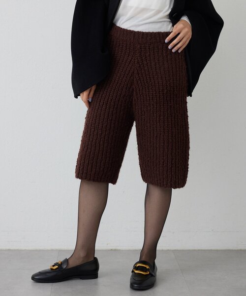 THE PAUSE パンツ 「THE PAUSE」ニットハーフパンツ レディース