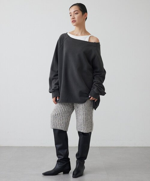 THE PAUSE パンツ 「THE PAUSE」ニットハーフパンツ レディース