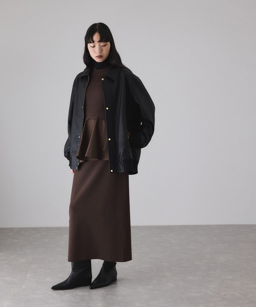 ADAM ET ROPE'（アダムエロペ） ワンピース 「サステナブル」ペプラム