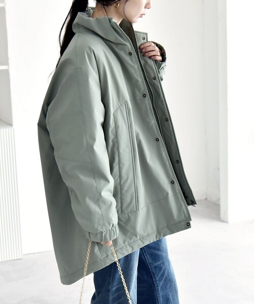 quaranciel コート アウター quaranciel:「撥水加工」中綿 スタンド