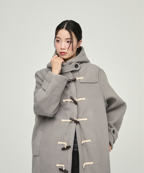 NUJOH ダッフルコート コート Monotone Double Fabric Hood Duffle