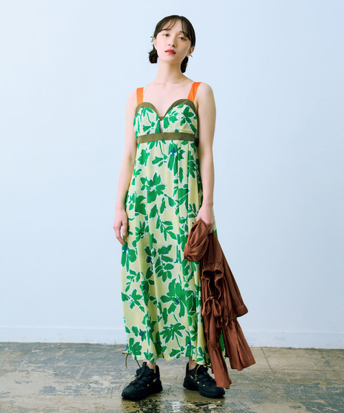 THE GOODLAND MARKET ワンピース cwtch DRAWSTRING FLOWER DRESS