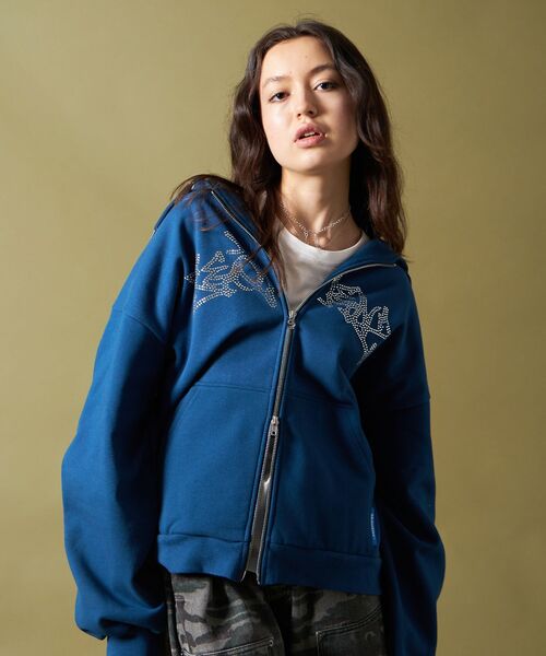 SEQUENZE パーカー 「SEQUENZ（シークエンズ）」RHINE STONE ZIP P/K