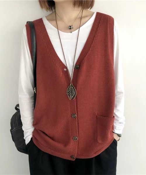 カーディガン Vネック袖なしカーディガン レディース : ZOZOTOWN Yahoo