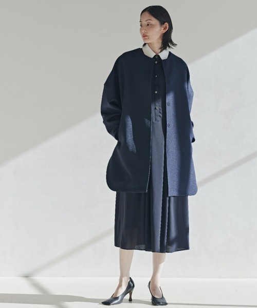 ADORE（アドーア） ノーカラーコート コート トリプルクロスコート