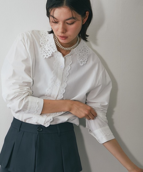 SMILE ORCHID（スマイルオーキッド） ブラウス シャツ レース襟