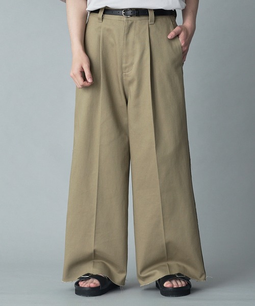 RUUBON チノパン 「RUUBON」cutoff fringe chino slacks / カットオフ