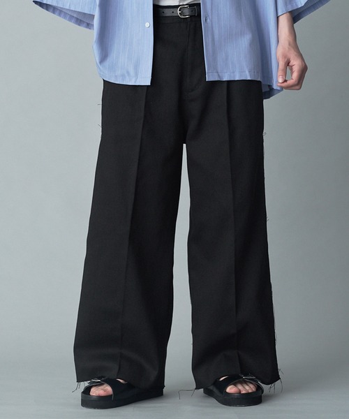 RUUBON チノパン 「RUUBON」cutoff fringe chino slacks / カットオフ