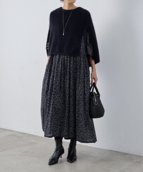 BEARDSLEY（ビアズリー） ワンピース リーフプリントギャザー