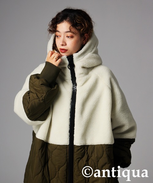 antiqua（アンティカ） コート アウター ビッグファスナーロングコート