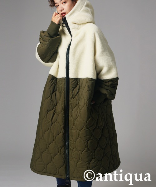 antiqua（アンティカ） コート アウター ビッグファスナーロングコート