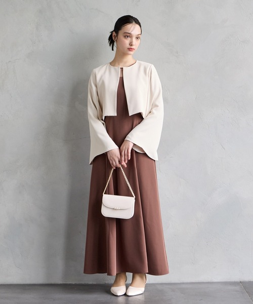 AIMER（エメ） ジャケット ノーカラージャケット 袖ファスナーフレア