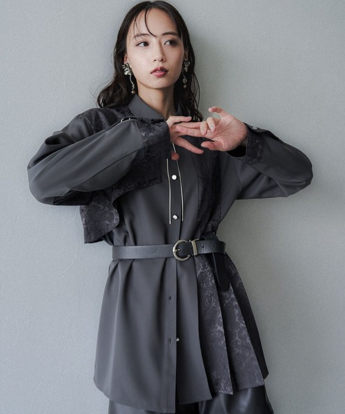 HARE（ハレ） ブラウス シャツ アシメJQプリーツシャツ(HARE