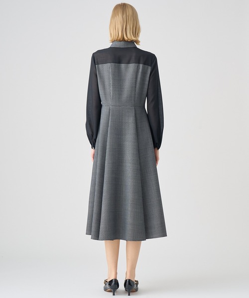 ANAYI（アナイ） シャツワンピース シアーコンビフレア ワンピース