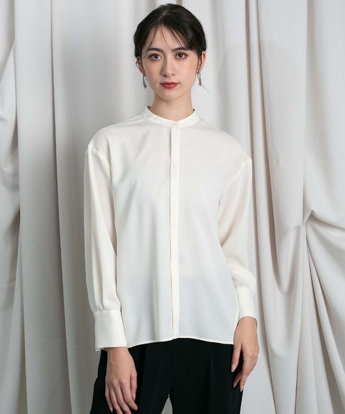 Anside（アンサイド） ブラウス シャツ バックプリーツブラウス
