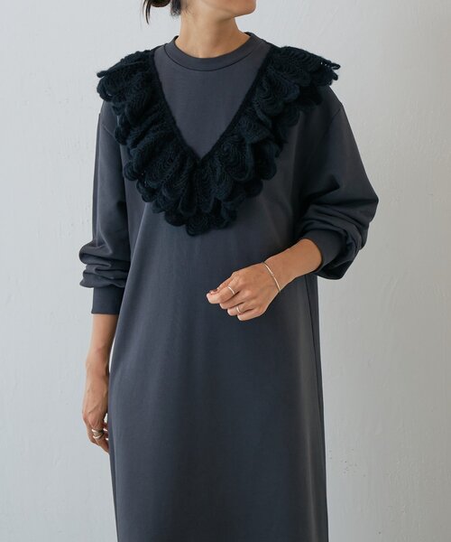 BEARDSLEY（ビアズリー） ワンピース タムレース裏毛ワンピース