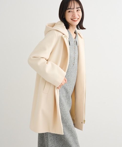 Green Parks（グリーンパークス） ノーカラーコート コート 2wayフード