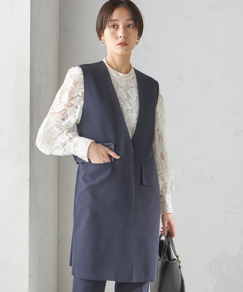 SHIPS（シップス） ベスト ジレ 「手洗い可能」トリアセテート混