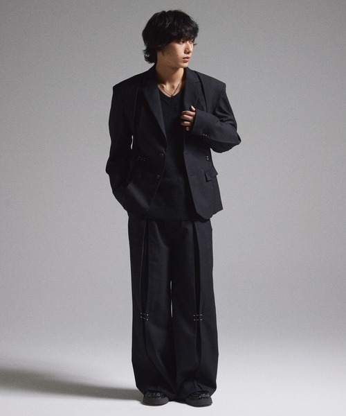 GRANCY スラックス 「GRANCY」Pierced Tuck Slacks / ピアスデザイン