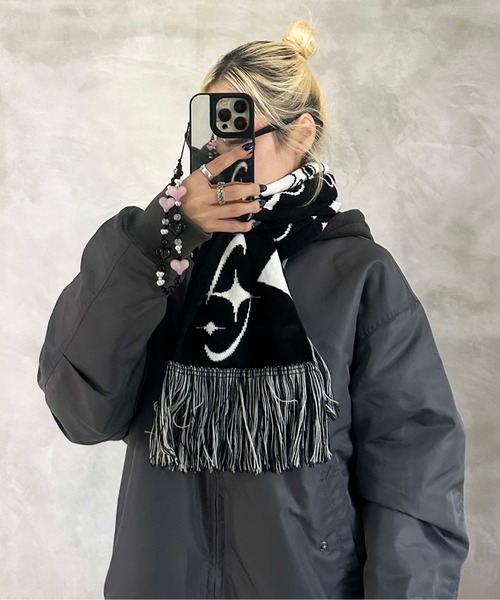 マフラー ジャガードロゴニットマフラー メンズ レディース : ZOZOTOWN