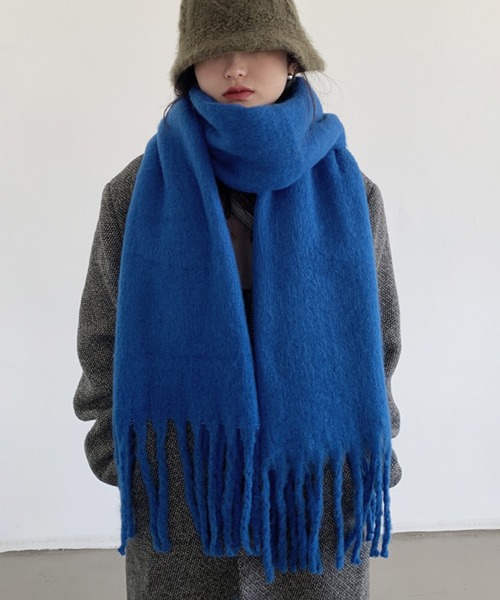 マフラー ストール 「M2SUQARED/エムツースクエア」ボリュームフリンジ