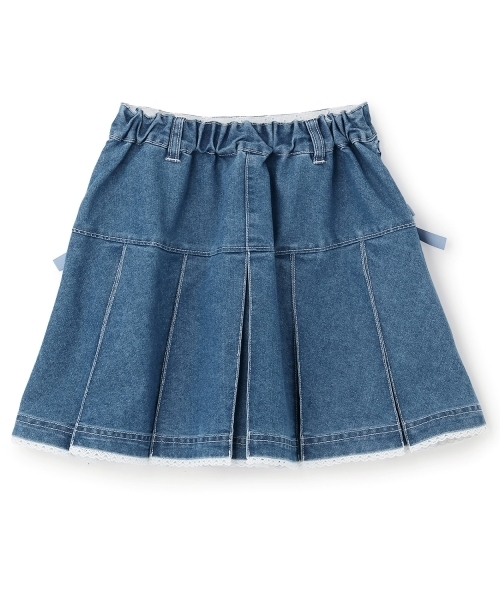 mezzo piano スカート レースアップリボン タックプリーツスカート