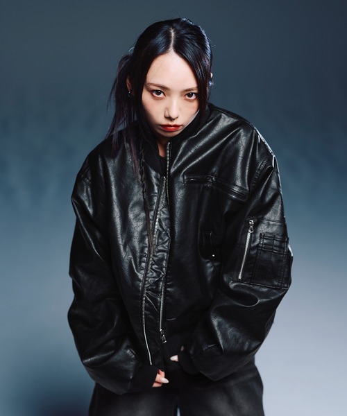 ma1 ma-1 ショート丈ナイロン/合皮中綿MA-1「UNISEX」 メンズ