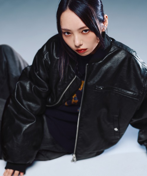 ma1 ma-1 ショート丈ナイロン/合皮中綿MA-1「UNISEX」 メンズ