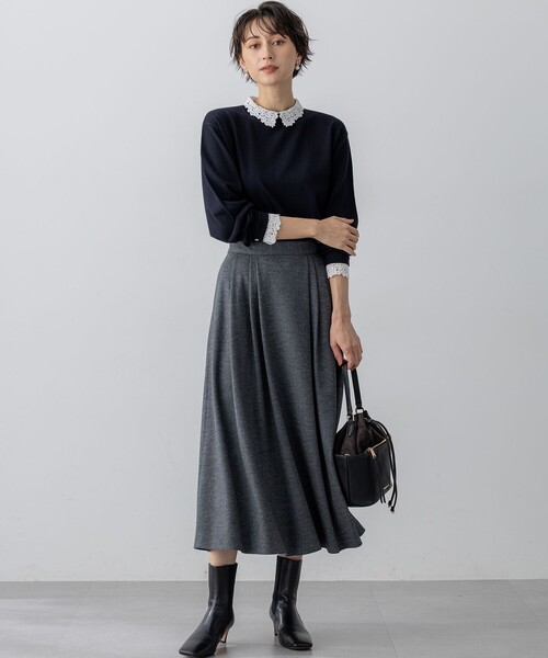 23区（ニジュウサンク） ニット セーター 「洗える」エンブロイダリー